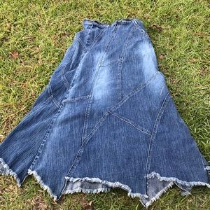 Vintage Lips jean skirt Sz S